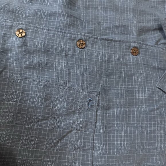 Quiksilver Waterman Men’s XL Blue Plaid Short Sleeve Button Front Shirt Casual - Picture 3 of 9